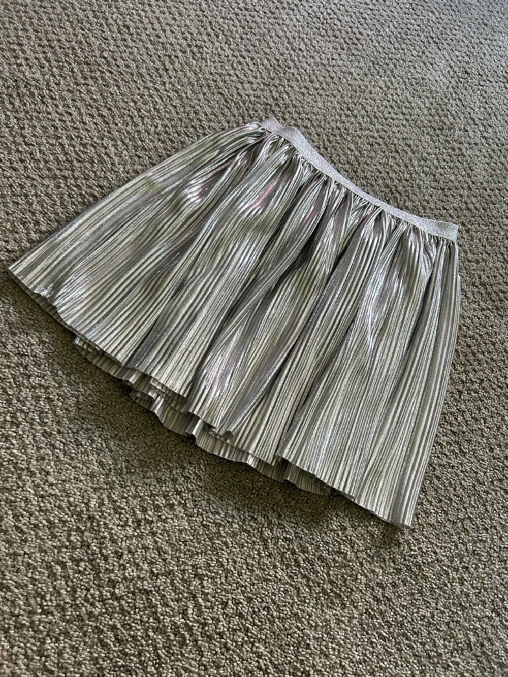 jumping beans Metallic Silver Pleated Circle Skirt